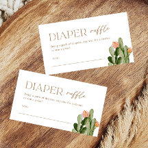 Bohemische Cactus Diaper Raffle Tickets einfügen