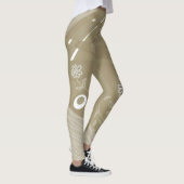 Bohemische Chintz Illustration Dusty Neutral Brown Leggings (Rechts)