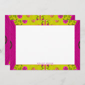 Bohemische Chintz Illustration Mustard Fuchsia Nam Mitteilungskarte (Vorne/Hinten)