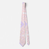 Bohemische Chintz Illustration Pastel Pink Lavende Krawatte (Vorderseite)