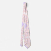 Bohemische Chintz Illustration Pastel Pink Lavende Krawatte (Rückseite)