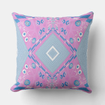 Bohemische Chintz-Illustration Rosa Blau