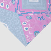 Bohemische Chintz-Illustration Rosa Blau Seidenpapier (Ausschnitt)