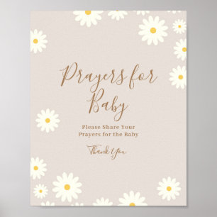 Bohemische Daisy Floral Gebete für das Baby Poster
