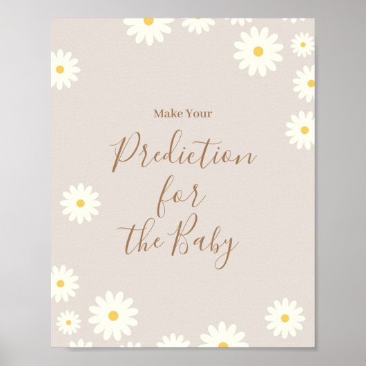 Bohemische Daisy Floral Vorhersagen für das Baby Poster (Vorne)