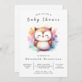 Bohemische Digital Owl Baby Dusche Einladung (Vorne/Hinten)