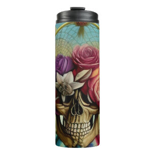 Bohemische Dreamcatcher Skull Feathers Thermosbecher