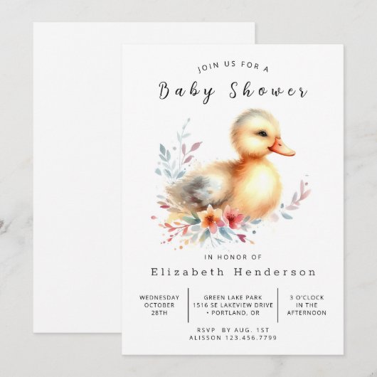 Bohemische Ducksäulendusche Einladung (Vorne/Hinten)