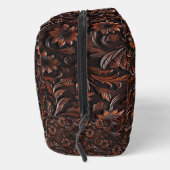 Bohemische Dunkelbraun-Blume Waschbeutel (Rechts)