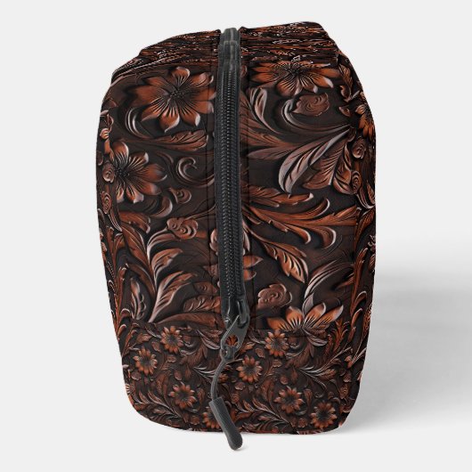 Bohemische Dunkelbraun-Blume Waschbeutel (Rechts)