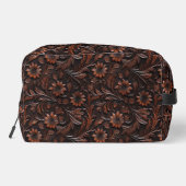 Bohemische Dunkelbraun-Blume Waschbeutel (Rückseite)