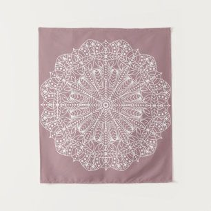Bohemische Dusty Rose Rosa Mandala Wandteppich