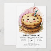 Bohemische Einfache Girly Cookies Geburtstag Einladung (Vorne/Hinten)