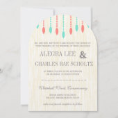 Bohemische Einladung von Minze und Korallen (Vorderseite)