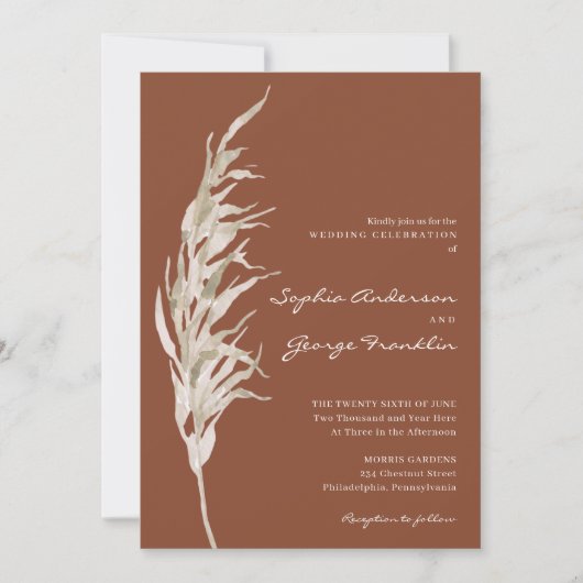 Bohemische Einladungs-Karte Terracotta Einladung (Vorderseite)