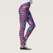 Bohemische Einrichtung in Rosa und Blau Leggings (Rechts)