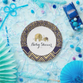 Bohemische Elefant und Zickzack Babydusche Pappteller (Party)