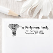 Bohemische Elefantenfamilie Schwarz/Weiß (Insitu)