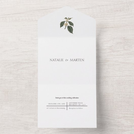 Bohemische Elegance Einfache Kaffeeliebhaber Hochz All In One Einladung (Innen Boden)