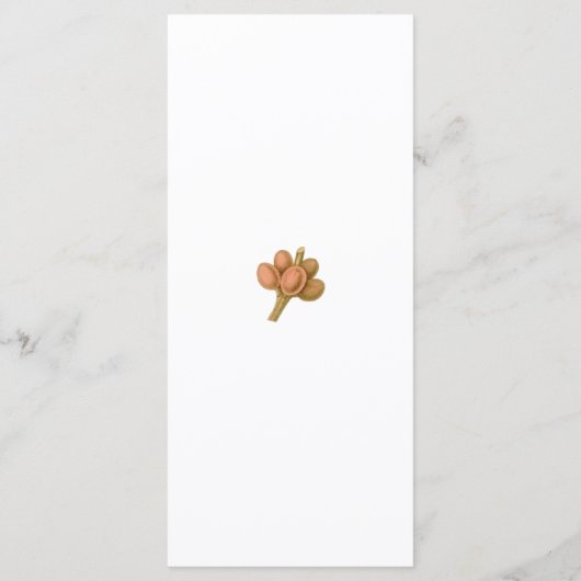 Bohemische Elegance Einfache Pflanze Hochzeit Menükarte (Rückseite)