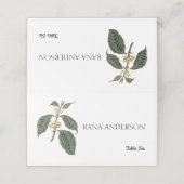 Bohemische Elegance Rustikale Winter-Kaffee-Pflanz Platzkarte (Außenseite Aufgefaltet)