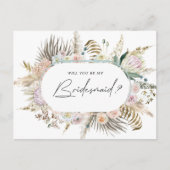 Bohemische Elegante Blumenbrücke Einladung Post Postkarte (Vorderseite)