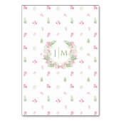 Bohemische elegante Rosa-Flora-Hochzeiten Tischnum Tischnummer (Rückseite)