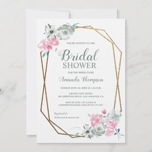 Bohemische Eleganz: Goldenes geometrisches und Was Einladung (Vorderseite)