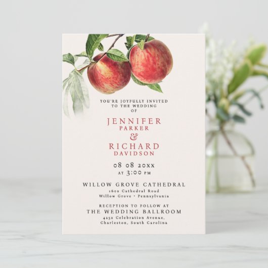 Bohemische Elfenbeinküste Sommerfrische Obstbäume Einladung (Stehend Vorderseite)