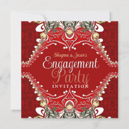 Bohemische Engagement der Red Batik Einladung