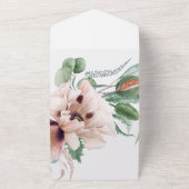 Bohemische Eukalyptus Pink Poppy Hochzeit All In One Einladung (Außenbereich)