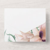 Bohemische Eukalyptus Pink Poppy Hochzeit All In One Einladung (Rückseite)