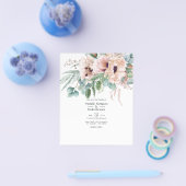 Bohemische Eukalyptus Pink Poppy Hochzeit Flyer (Einzeln)