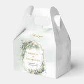 Bohemische Eukalyptus- und Goldhochzeit Geschenkschachtel (Rückseite)