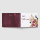 Bohemische Fall Burgund-Floral-Hochzeit Gästebuch (Voll)