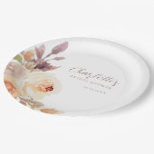 Bohemische Fall Foliage Rose Brautparty Pappteller (Schrägansicht)