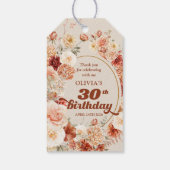 Bohemische farbenfrohe Herbstrost 30. Geburtstag Geschenkanhänger (Rückseite)