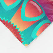 Bohemische Farbenfrohe Retro Hippie Psychedelic Bl Fleecedecke (Ecke)