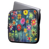 Bohemische farbige Blume Laptopschutzhülle (Vorderseite Links)