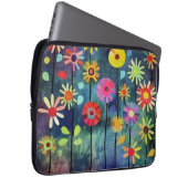 Bohemische farbige Blume Laptopschutzhülle (Vorne Rechts)
