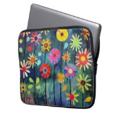 Bohemische farbige Blume Laptopschutzhülle (Vorderseite Links)