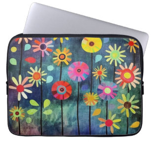 Bohemische farbige Blume Laptopschutzhülle