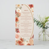 Bohemische farbige Fall blumenweise rostig bunt Menükarte (Stehend Vorderseite)