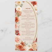 Bohemische farbige Fall blumenweise rostig bunt Menükarte (Vorderseite)