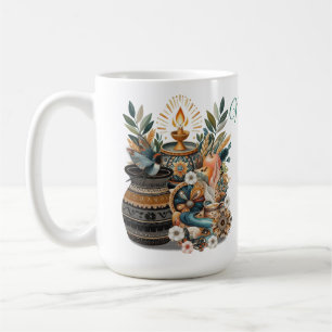 Bohemische Farbmischung, Blume und Dekoration Kaffeetasse