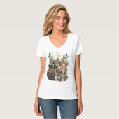 Bohemische Farbmischung, Blume und Dekoration T-Shirt (Vorderseite Vollansicht)