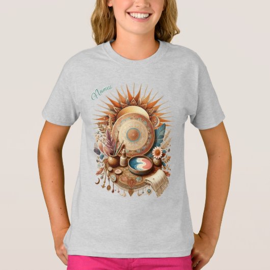 Bohemische Farbmischung, Blume und Dekoration T-Shirt (Vorderseite)