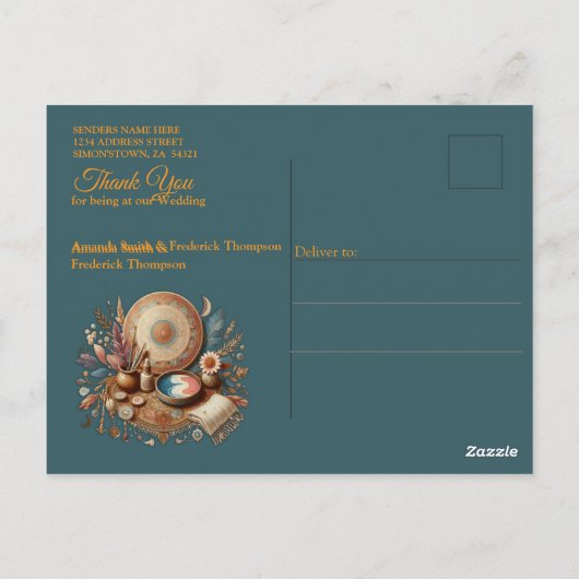 Bohemische Farbmischung und Dekoration Postkarte (Rückseite)