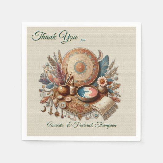 Bohemische Farbmischung und Dekoration Serviette (Vorderseite)