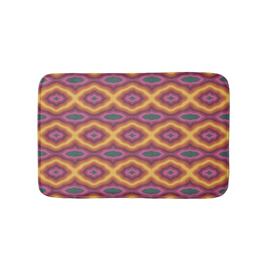 Bohemische Farbpalette Wavy Lattice Muster Art Badematte (Vorderseite)
